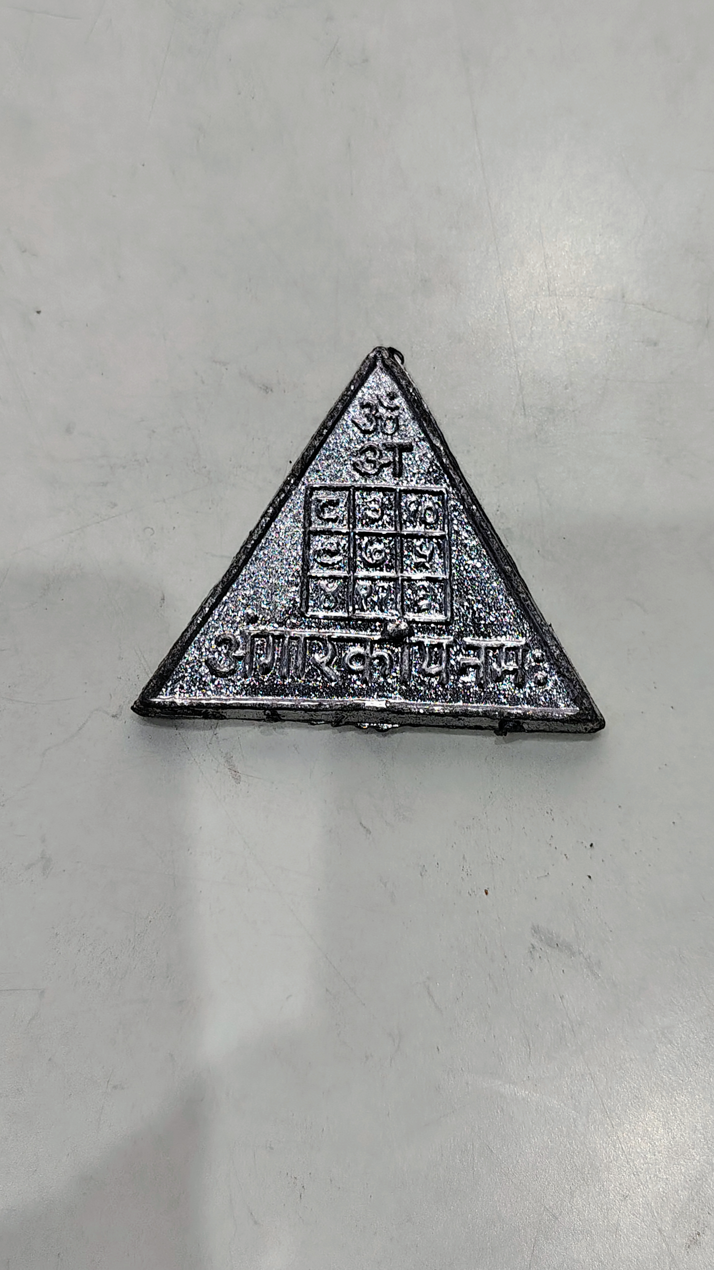 Silver Finish Metal Mangal Grah Yantra