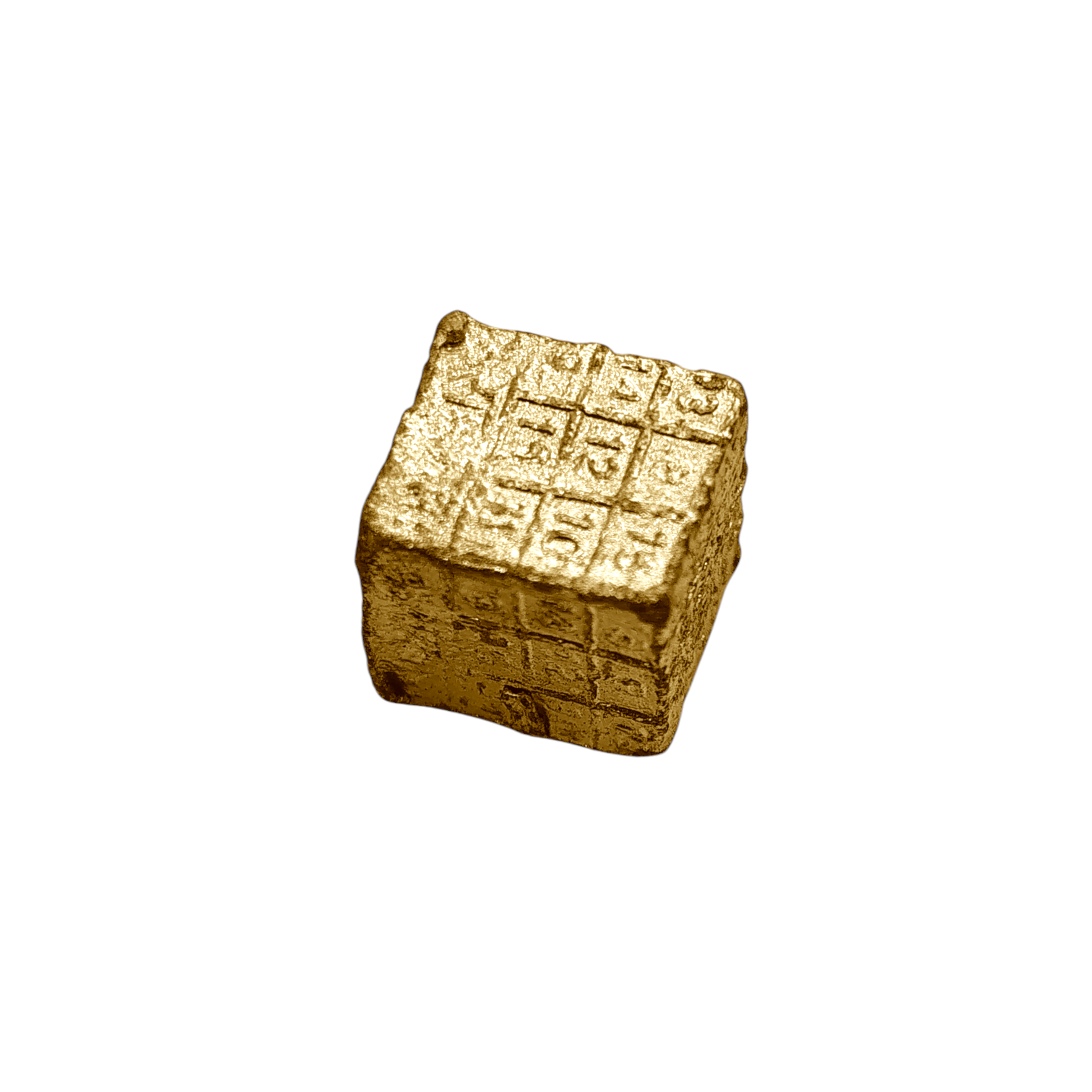 Brass Finish Solid Metal Yantra Cube